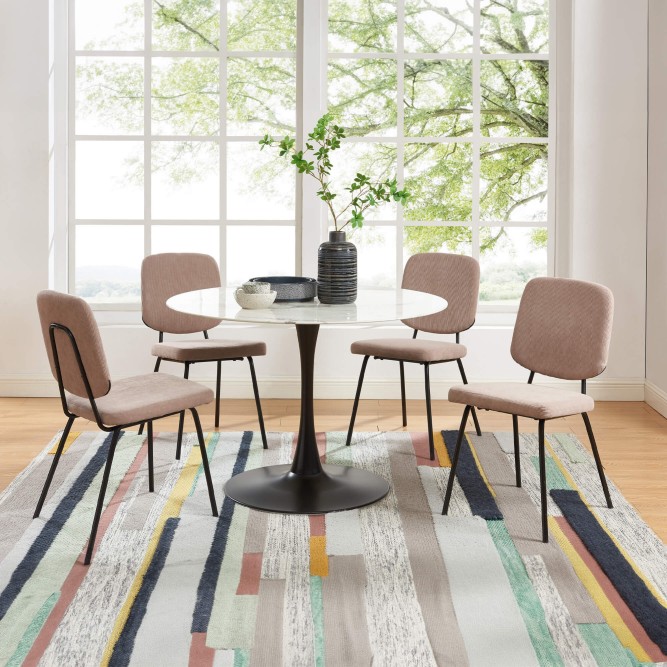 Set of 4 SUZIE chairs ribbed taupe... Set of 4 SUZIE chairs ribbed taupe...