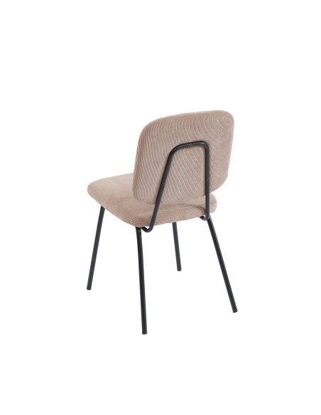 Set of 4 SUZIE chairs ribbed taupe velvet