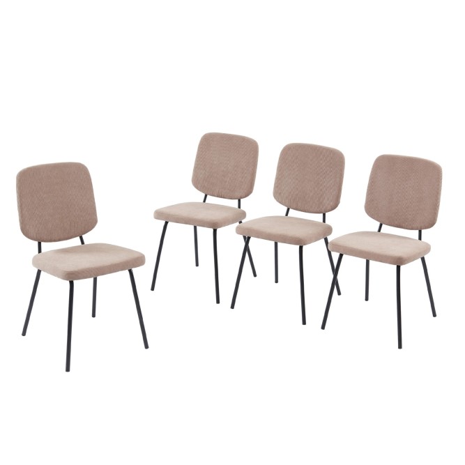 Set of 4 SUZIE chairs ribbed taupe... Set of 4 SUZIE chairs ribbed taupe...