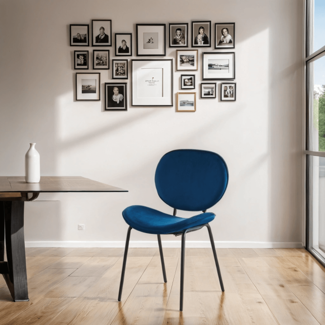 Set of 2 SHEILA chairs blue velvet... Set of 2 SHEILA chairs blue velvet...