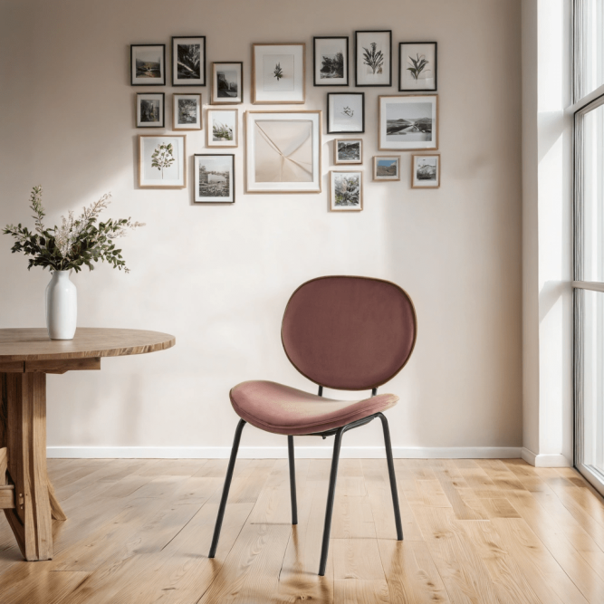 Set of 2 SHEILA chairs pink velvet... Set of 2 SHEILA chairs pink velvet...