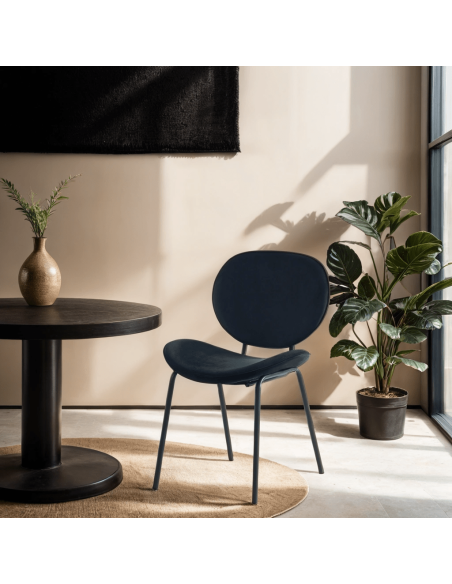 Set of 2 SHEILA chairs black velvet black metal legs