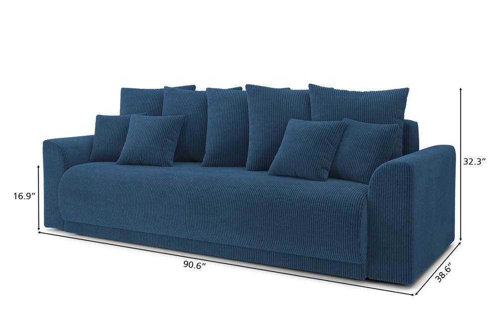 NOVA straight convertible sofa cobalt...