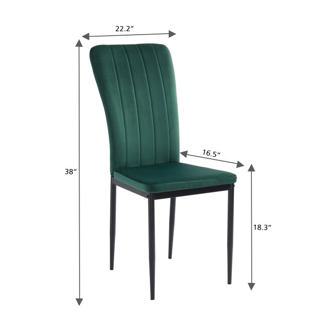 Set of 2 POPPY chairs green velvet... Set of 2 POPPY chairs green velvet...