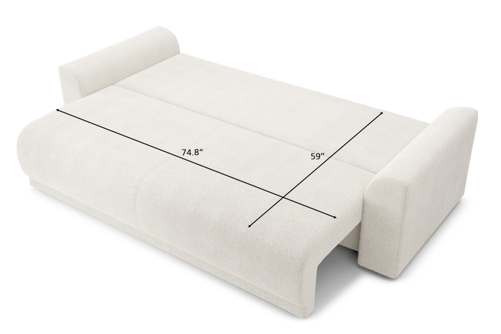 NOVA straight convertible sofa white...