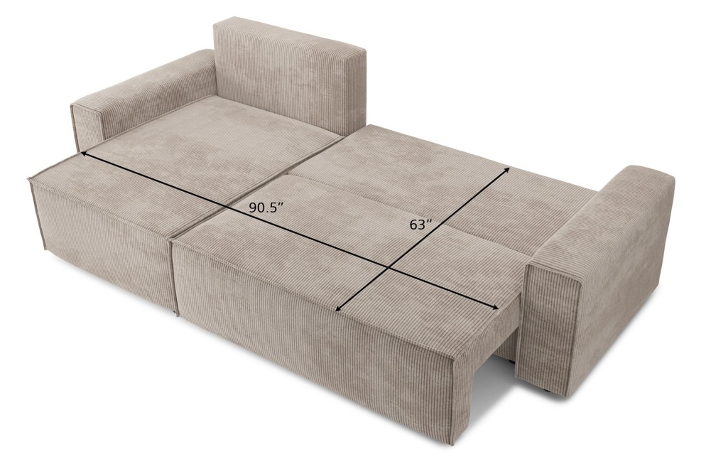 MARIUS corner convertible sofa greige...