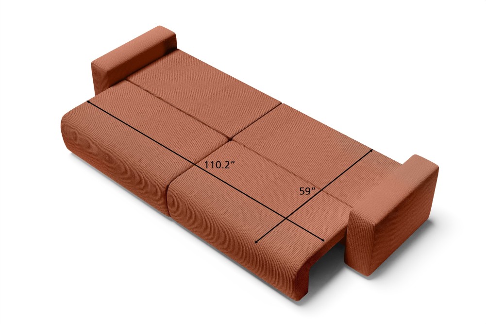 XL LEA straight convertible sofa...