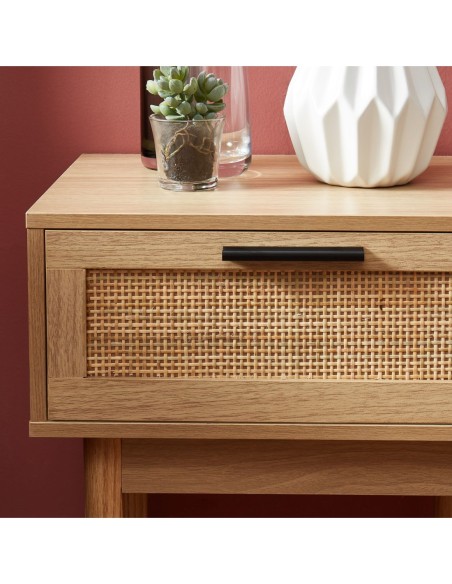 AMANA rattan cane 1-drawer bedside table 15.75 inches