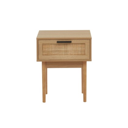 AMANA rattan cane 1-drawer bedside table 15.75 inches