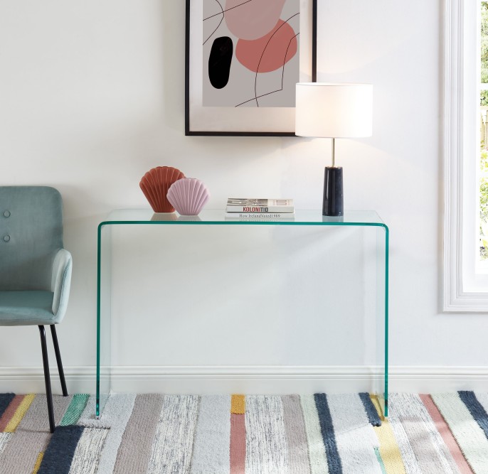GINZA tempered glass transparent console 43.31 inches GINZA tempered glass transparent console 43.31 inches