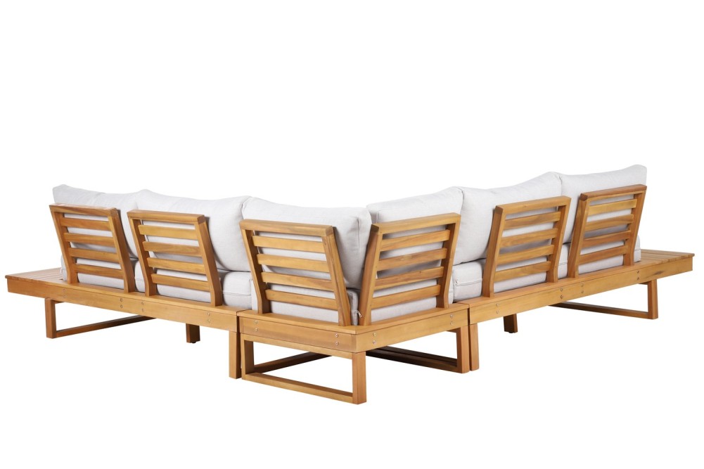 MONTANA light gray acacia wood 5-seater garden set MONTANA light gray acacia wood 5-seater garden set
