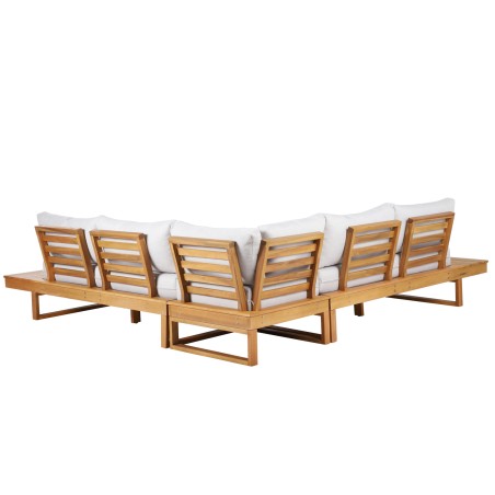 MONTANA light gray acacia wood 5-seater garden set