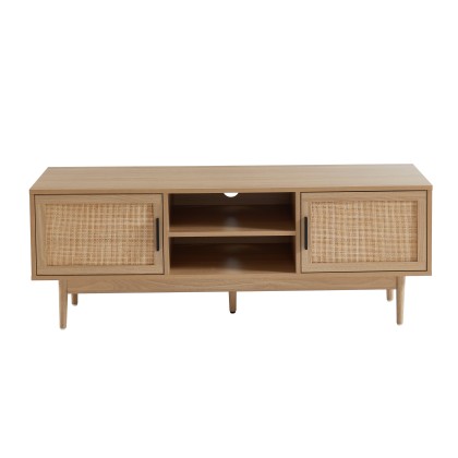 AMANA oak effect and rattan cane TV stand 51.18 inches