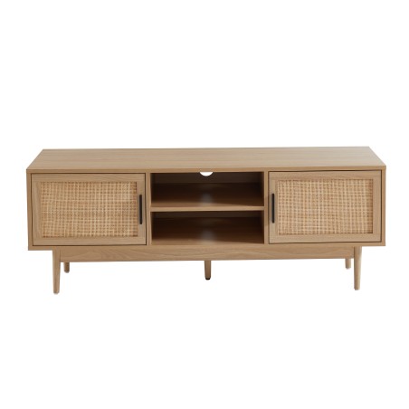 AMANA oak effect and rattan cane TV stand 51.18 inches