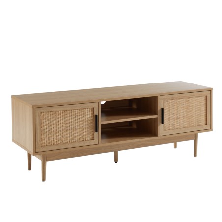 AMANA oak effect and rattan cane TV stand 51.18 inches