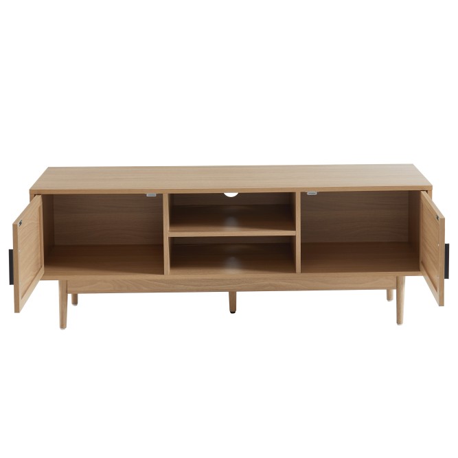 AMANA oak effect and rattan cane TV stand 51.18 inches AMANA oak effect and rattan cane TV stand 51.18 inches
