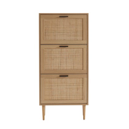 AMANA rattan cane shoe cabinet 3 doors 23.62 inches