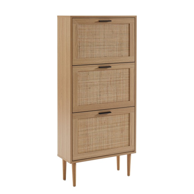 AMANA rattan cane shoe cabinet 3 doors 23.62 inches AMANA rattan cane shoe cabinet 3 doors 23.62 inches