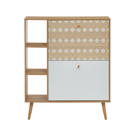 LEIKA pattern and oak effect shoe cabinet 31.5 inches