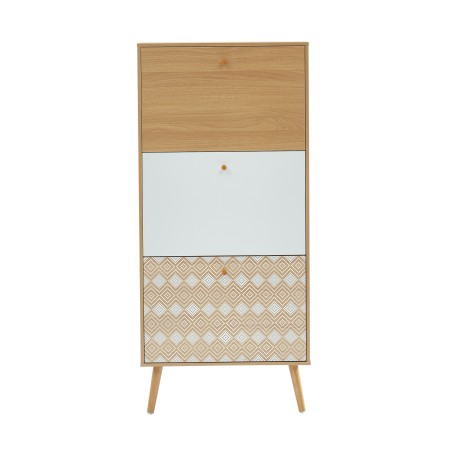LEIKA pattern and oak effect shoe cabinet 23.62 inches