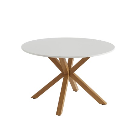 HARRY round white and oak effect dining table 47.24 inches