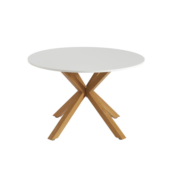 HARRY round white and oak effect dining table 47.24 inches