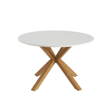 HARRY round white and oak effect dining table 47.24 inches