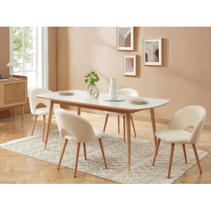 LEON ceramic marble effect dining table 70.87 inches 2