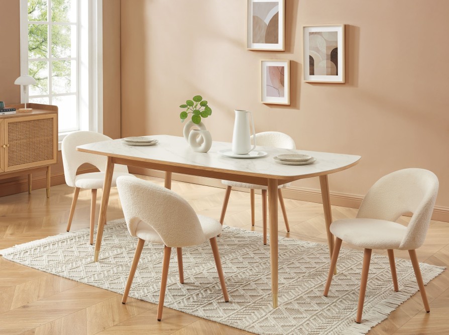 LEON ceramic marble effect dining table 70.87 inches