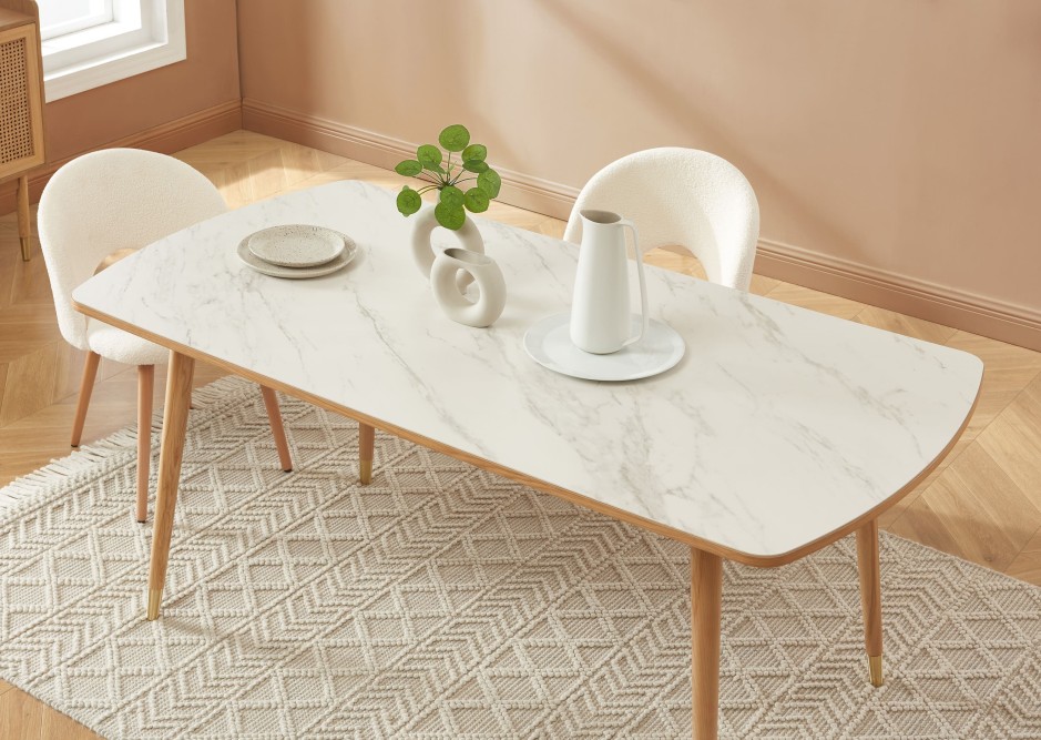 LEON ceramic marble effect dining table 70.87 inches
