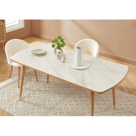 LEON ceramic marble effect dining table 70.87 inches