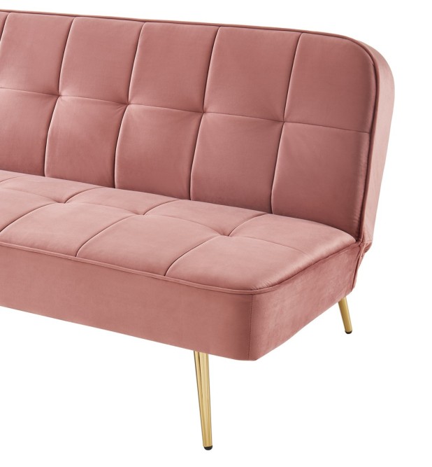 AROMA bench old rose velvet 3-seat convertible3 AROMA bench old rose velvet 3-seat convertible3