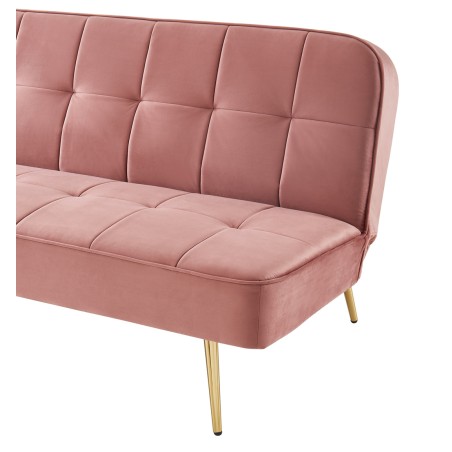 AROMA bench old rose velvet 3-seat convertible3