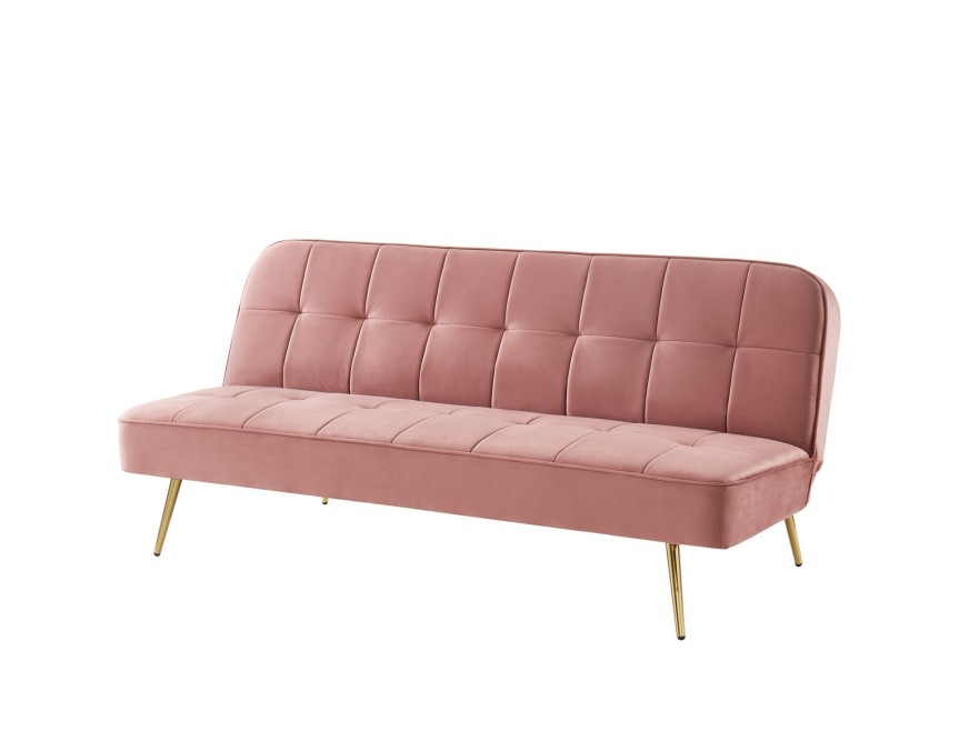 AROMA bench old rose velvet 3-seat convertible3 AROMA bench old rose velvet 3-seat convertible3