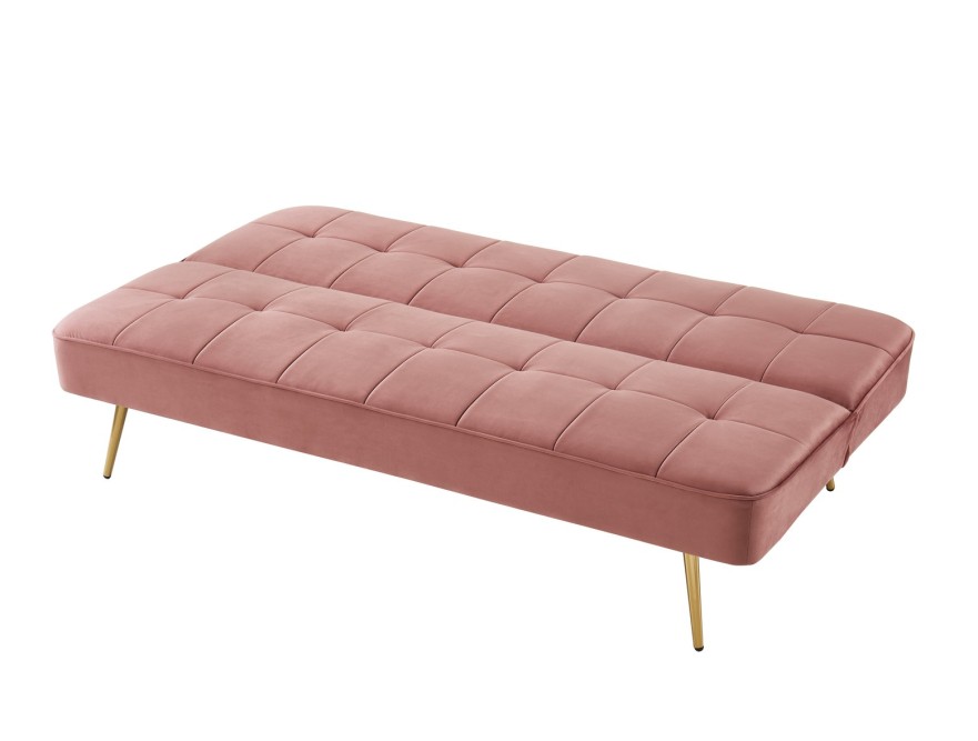AROMA bench old rose velvet 3-seat convertible3 AROMA bench old rose velvet 3-seat convertible3