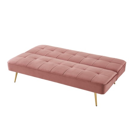 AROMA bench old rose velvet 3-seat convertible3