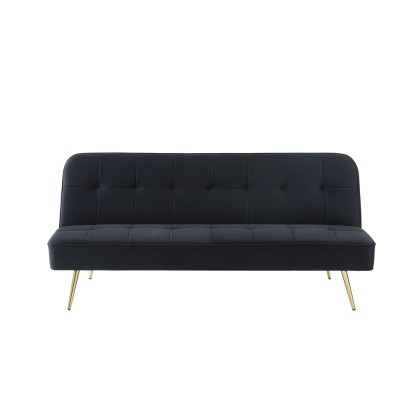 AROMA bench black velvet 3-seat convertible