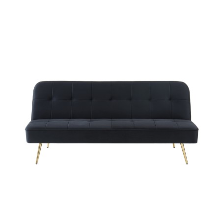 AROMA bench black velvet 3-seat convertible