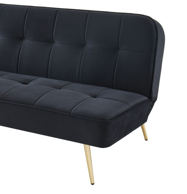 AROMA bench black velvet 3-seat convertible AROMA bench black velvet 3-seat convertible
