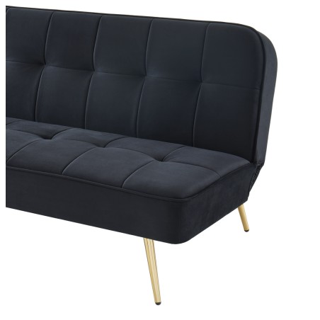 AROMA bench black velvet 3-seat convertible