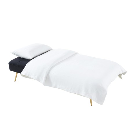 AROMA bench black velvet 3-seat convertible