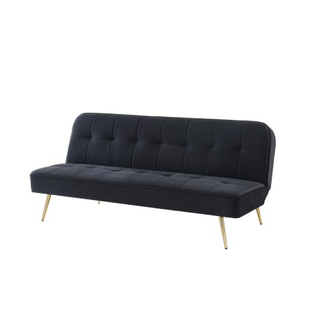 AROMA bench black velvet 3-seat convertible