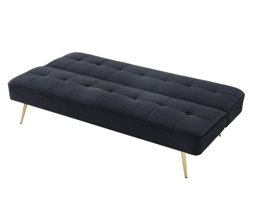 AROMA bench black velvet 3-seat convertible AROMA bench black velvet 3-seat convertible