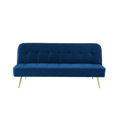 AROMA bench blue velvet 3-seat convertible