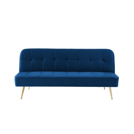 AROMA bench blue velvet 3-seat convertible