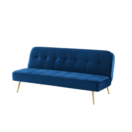 AROMA bench blue velvet 3-seat convertible