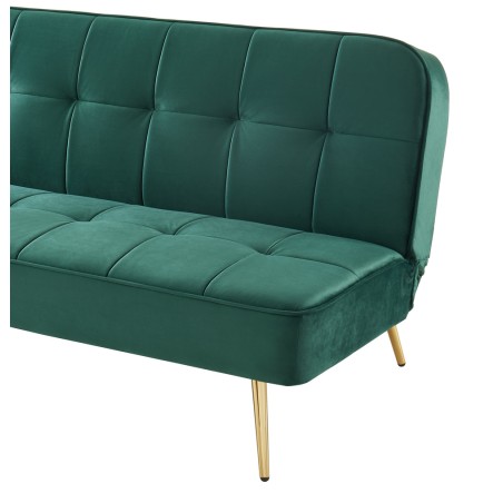 AROMA bench green velvet 3-seat convertible