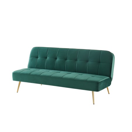 AROMA bench green velvet 3-seat convertible