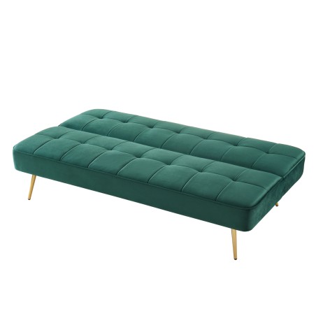 AROMA bench green velvet 3-seat convertible