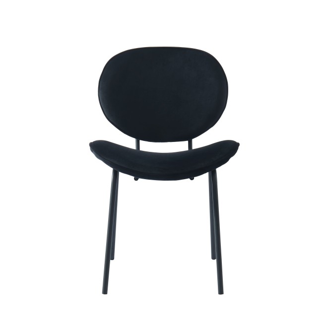 Set of 2 SHEILA chairs black velvet black metal legs Set of 2 SHEILA chairs black velvet black metal legs